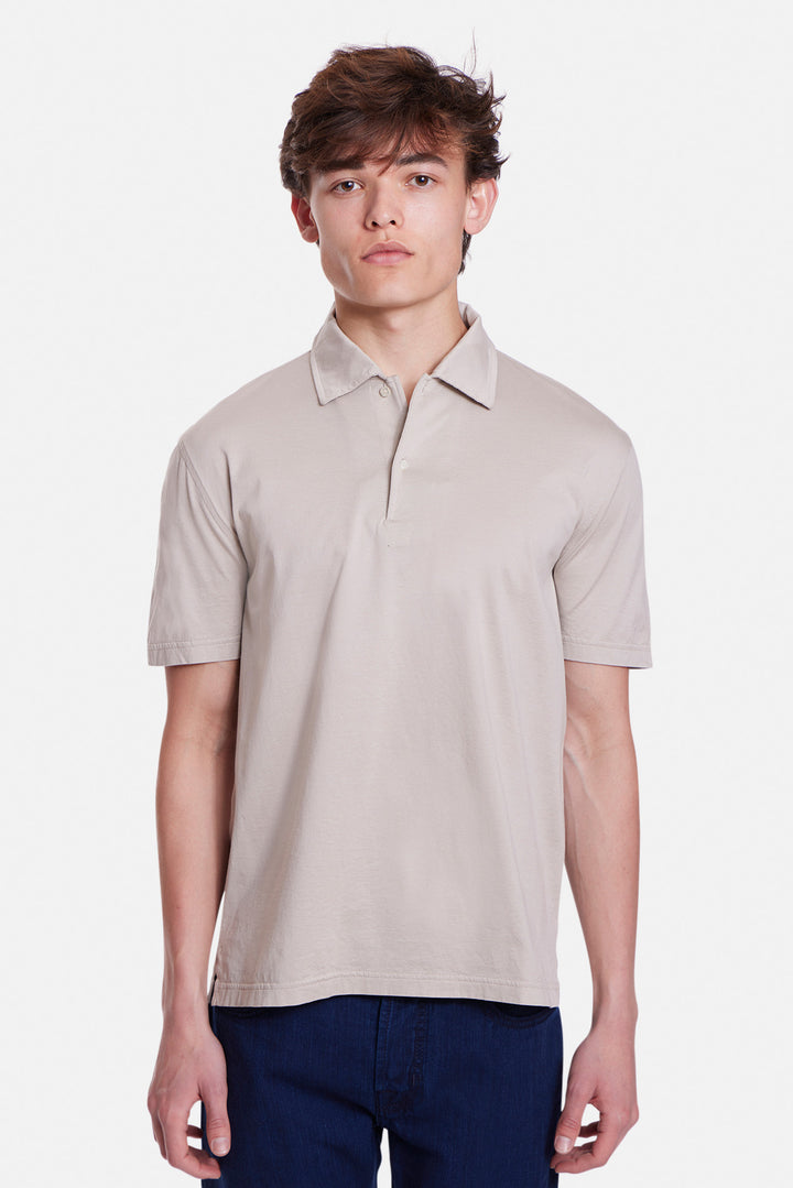 Cotton Jersey Polo Dove Grey