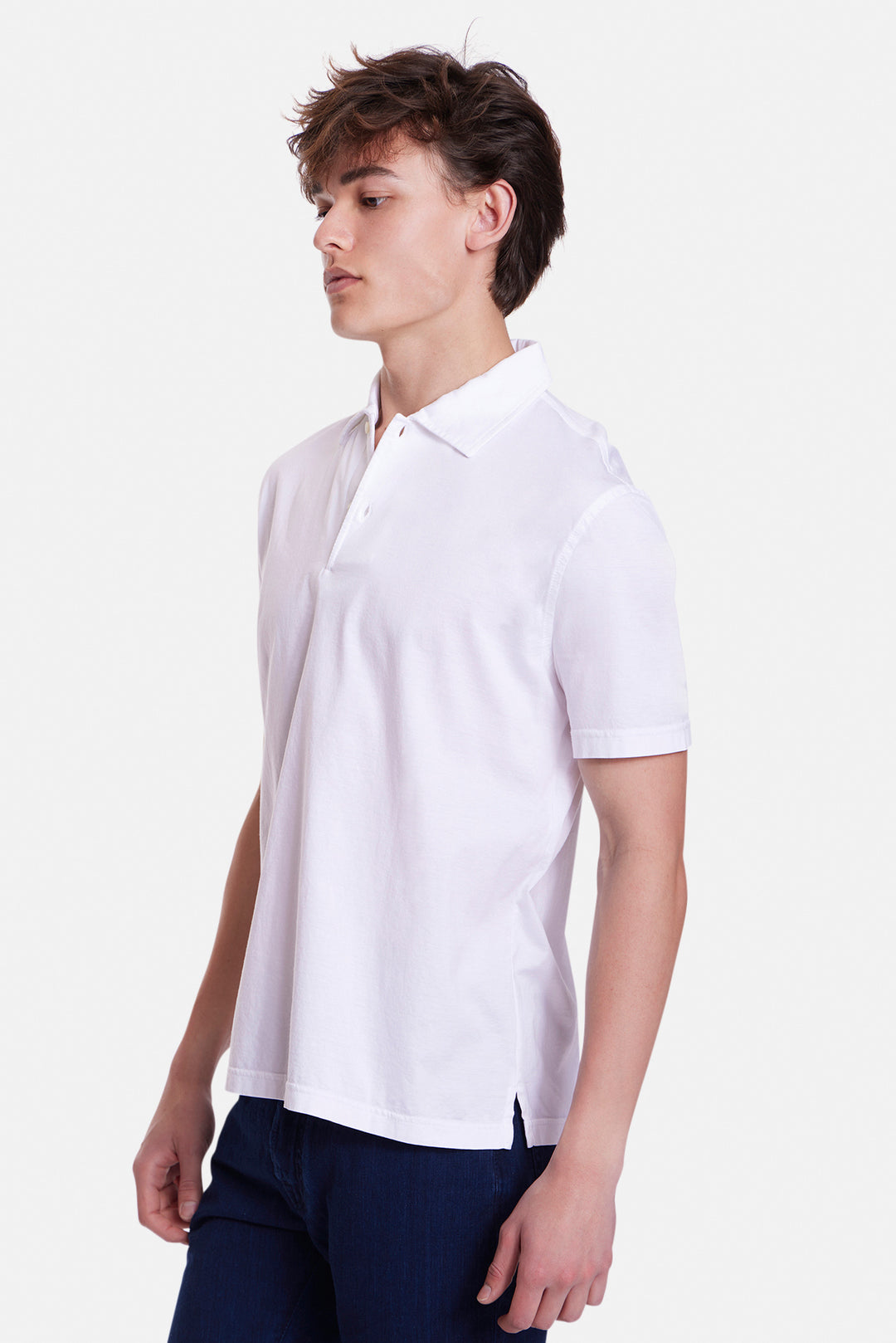 Cotton Jersey Polo White