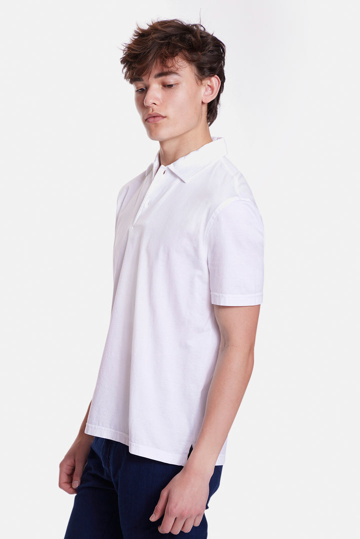 Cotton Jersey Polo White