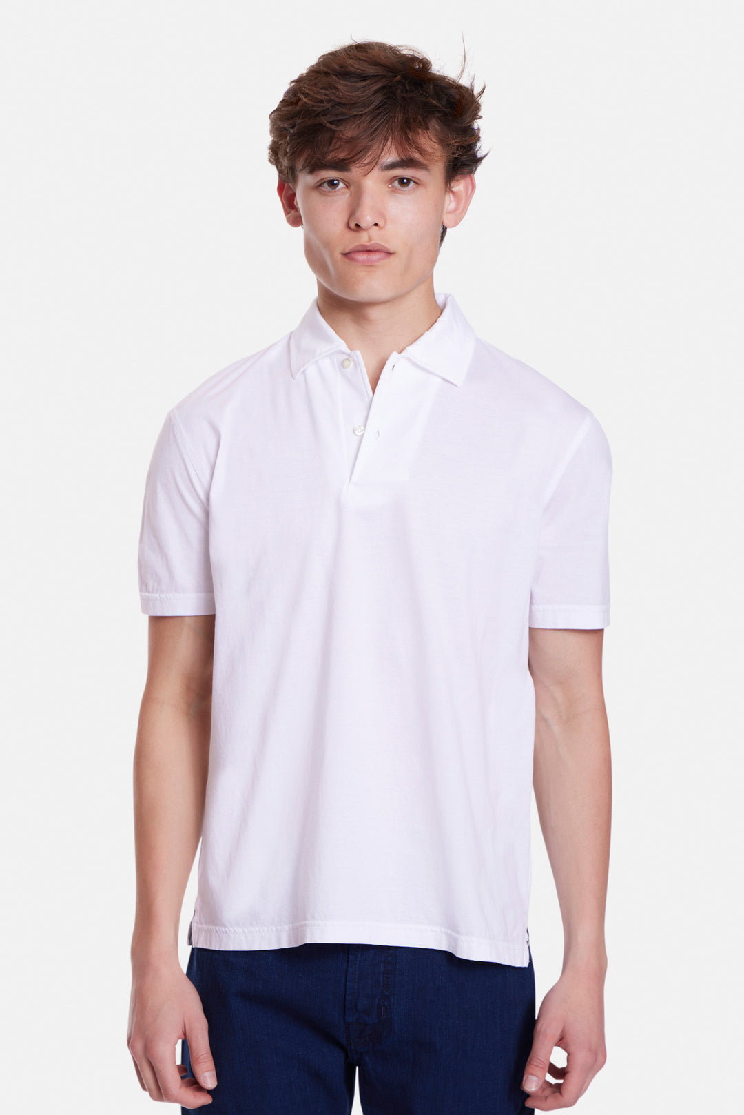 Cotton Jersey Polo White