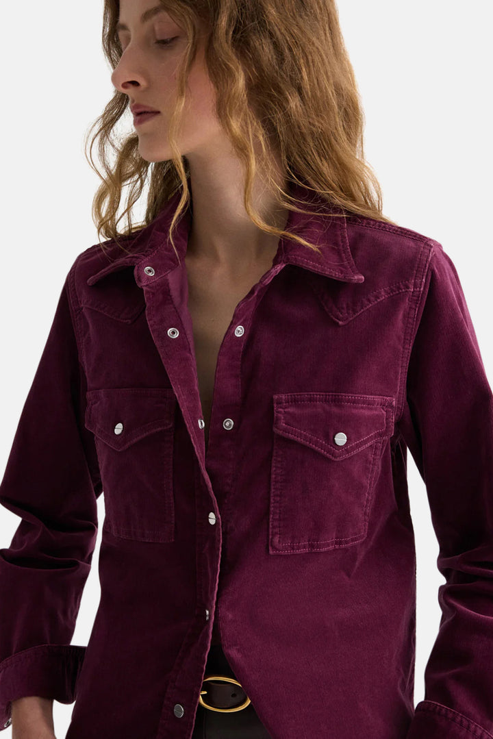 Cowboy Take Me Away Shirt In Mauve Wine
