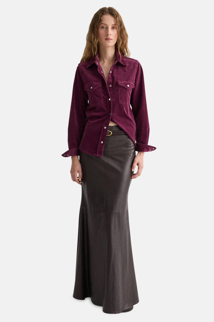 Cowboy Take Me Away Shirt In Mauve Wine