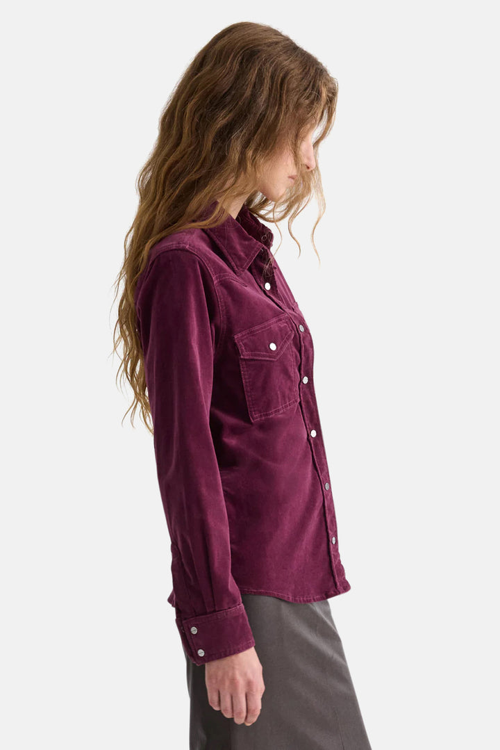 Cowboy Take Me Away Shirt In Mauve Wine