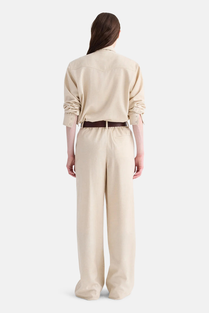 Cowboy Take Me Away Shirt In Wool Silk Oat