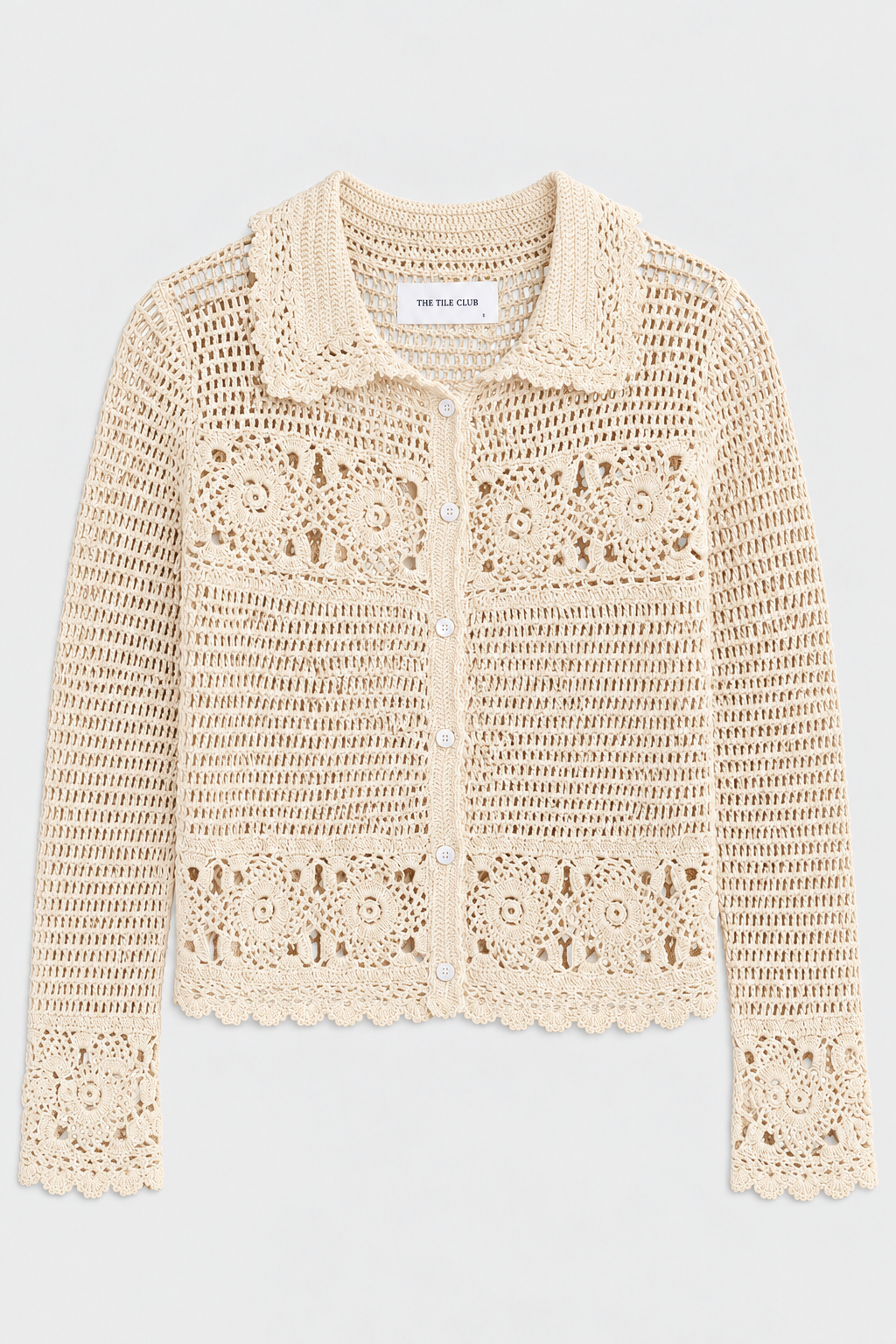 Felicity Crochet Cardigan Ivory