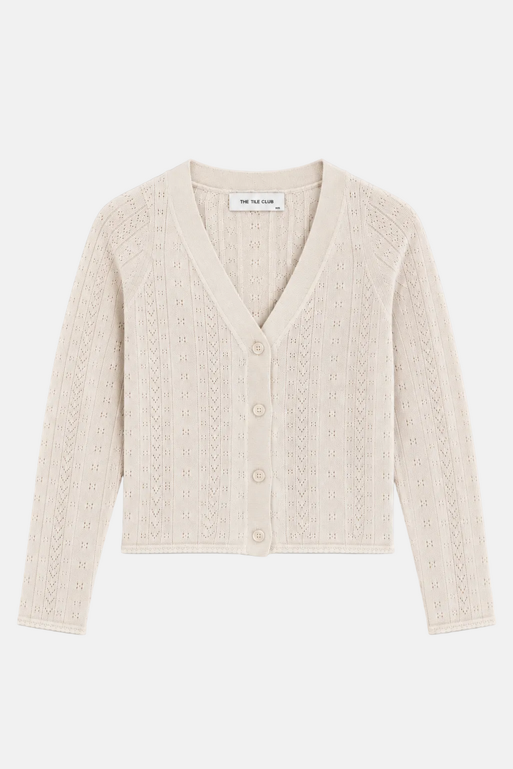 Claire Pointelle Cardigan Ivory
