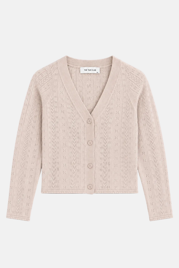 Claire Pointelle Cardigan Oatmeal
