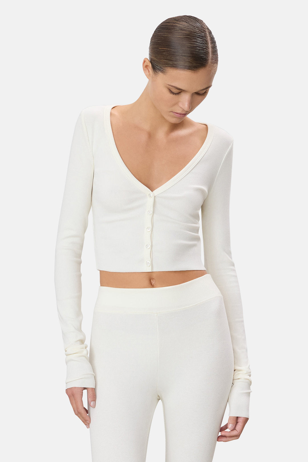 Cropped Cardigan Cream