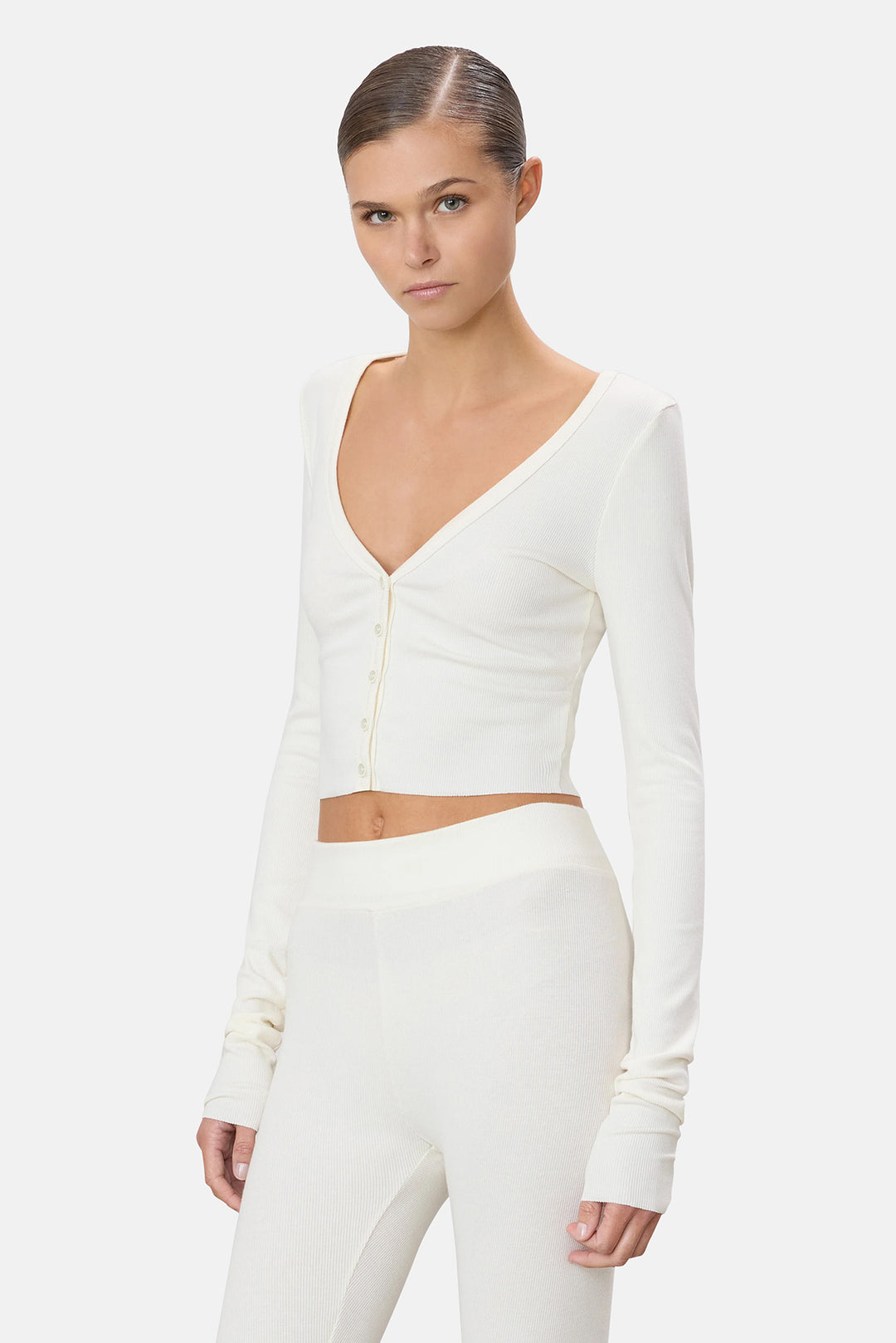 Cropped Cardigan Cream