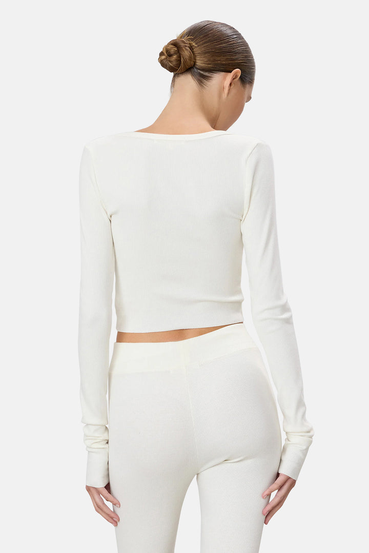 Cropped Cardigan Cream