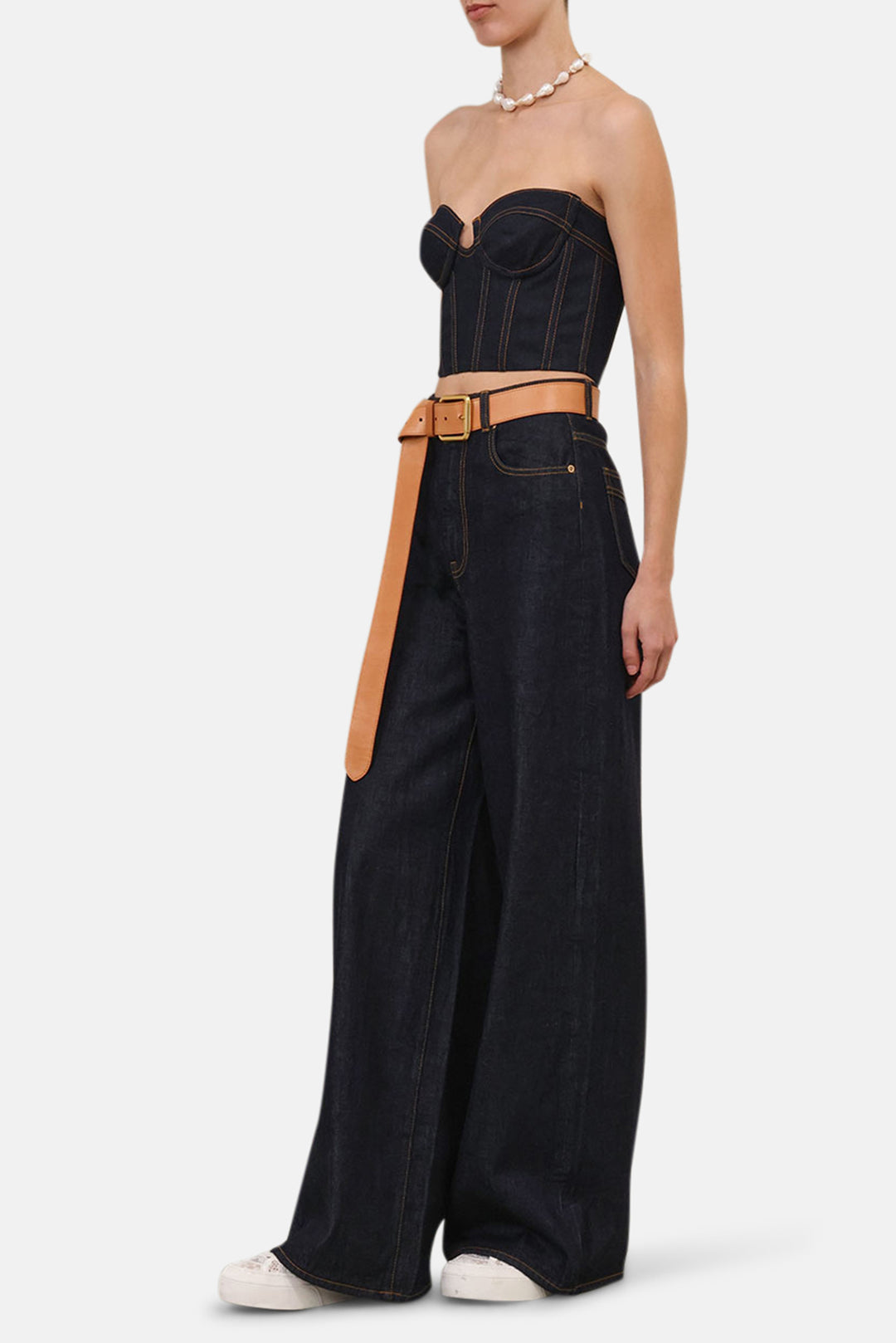 zimmermann denim corset dress Zimmermann Crush Corset Denim Midi Dress in Blue