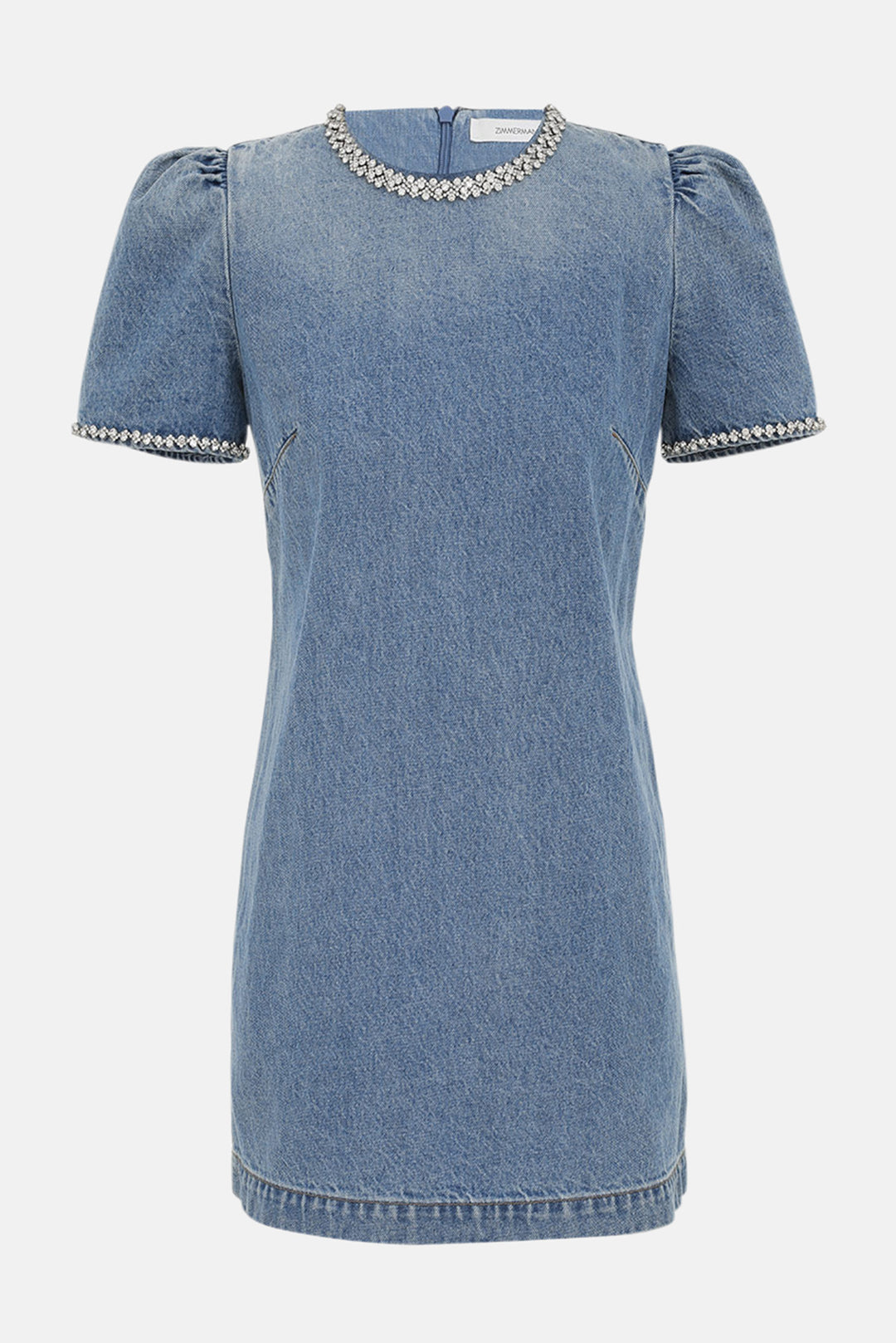 Zimmermann Crush Embelished Denim Dress Blue Moon blueandcream Zimmermann Crush Embelished Denim Dress Blue Moon blueandcream