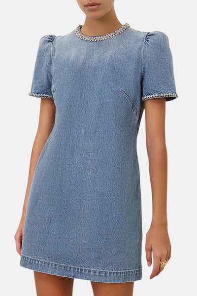 Zimmermann Crush Embelished Denim Dress Blue Moon – blueandcream
