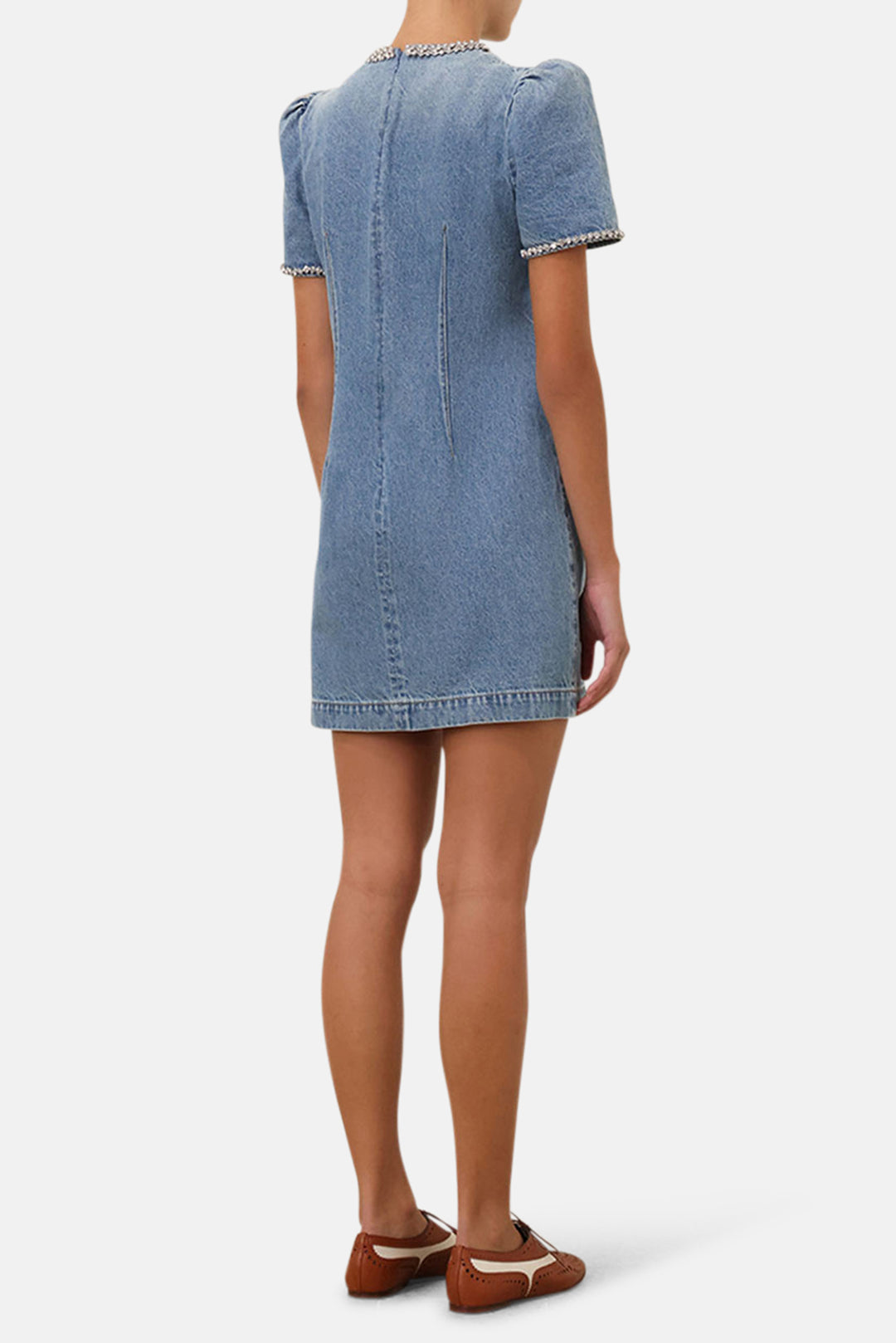 Zimmermann Crush Embelished Denim Dress Blue Moon blueandcream Zimmermann Crush Embelished Denim Dress Blue Moon blueandcream