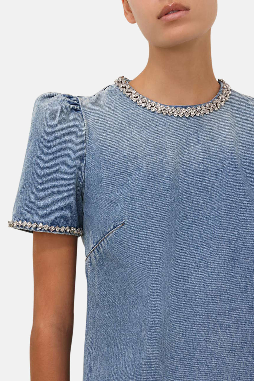 Zimmermann Crush Embelished Denim Dress Blue Moon blueandcream Zimmermann Crush Embelished Denim Dress Blue Moon blueandcream