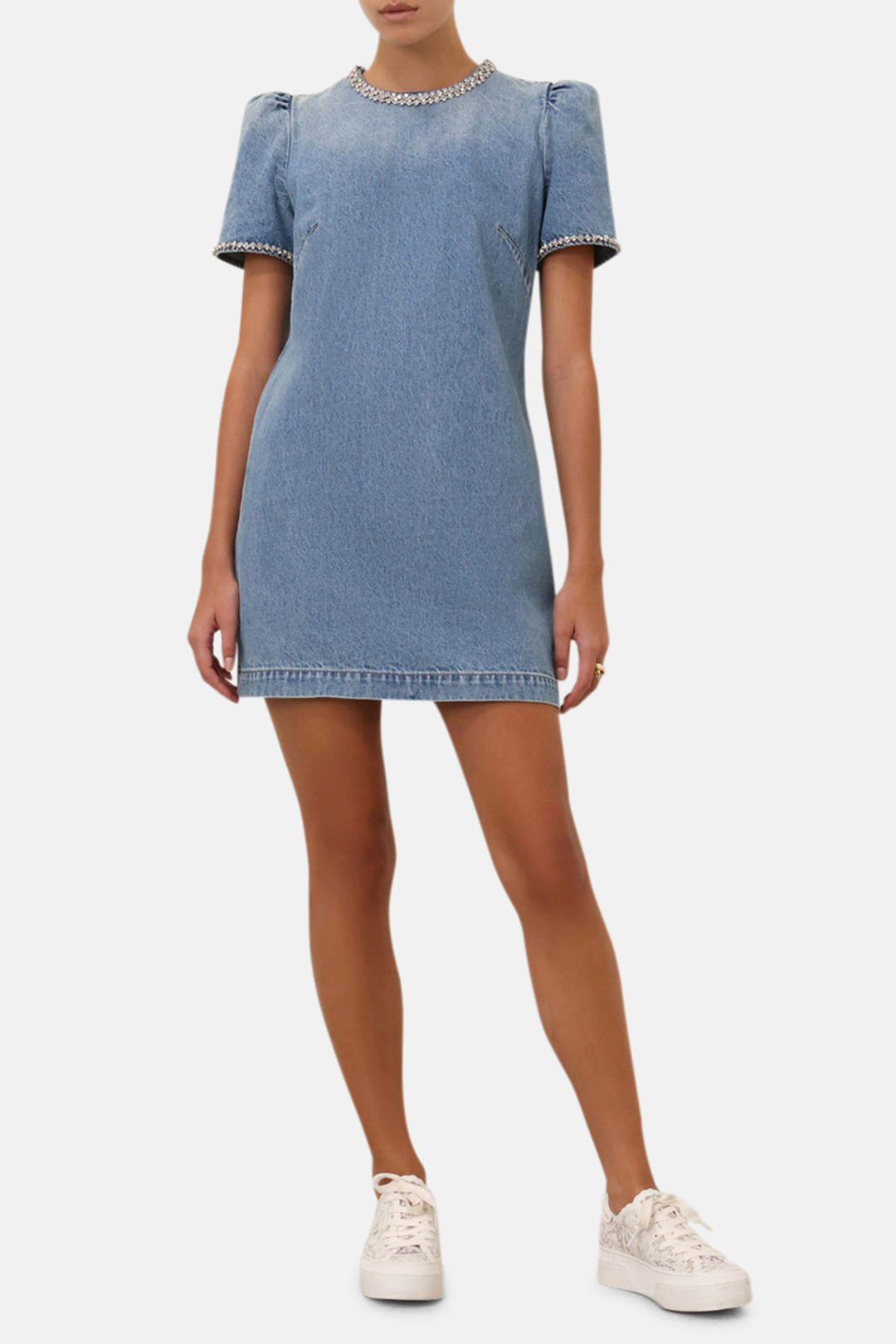 Zimmermann Crush Embelished Denim Dress Blue Moon blueandcream Zimmermann Crush Embelished Denim Dress Blue Moon blueandcream