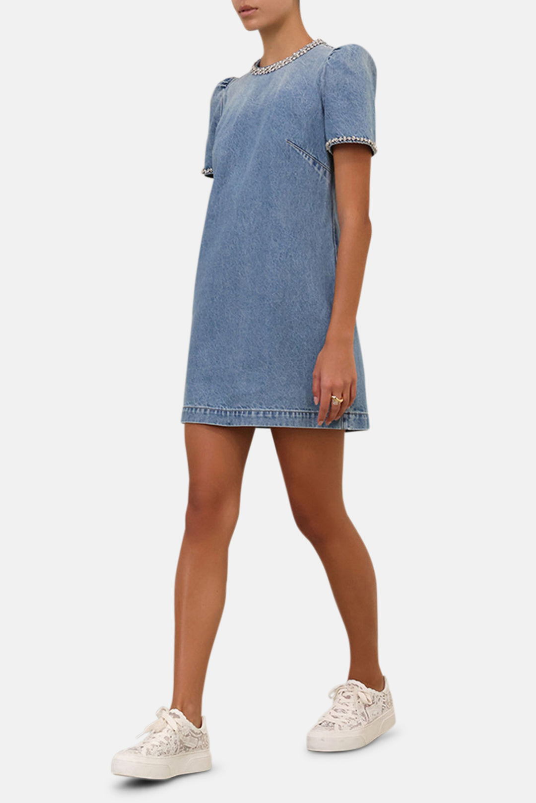Zimmermann Crush Embelished Denim Dress Blue Moon blueandcream Zimmermann Crush Embelished Denim Dress Blue Moon blueandcream