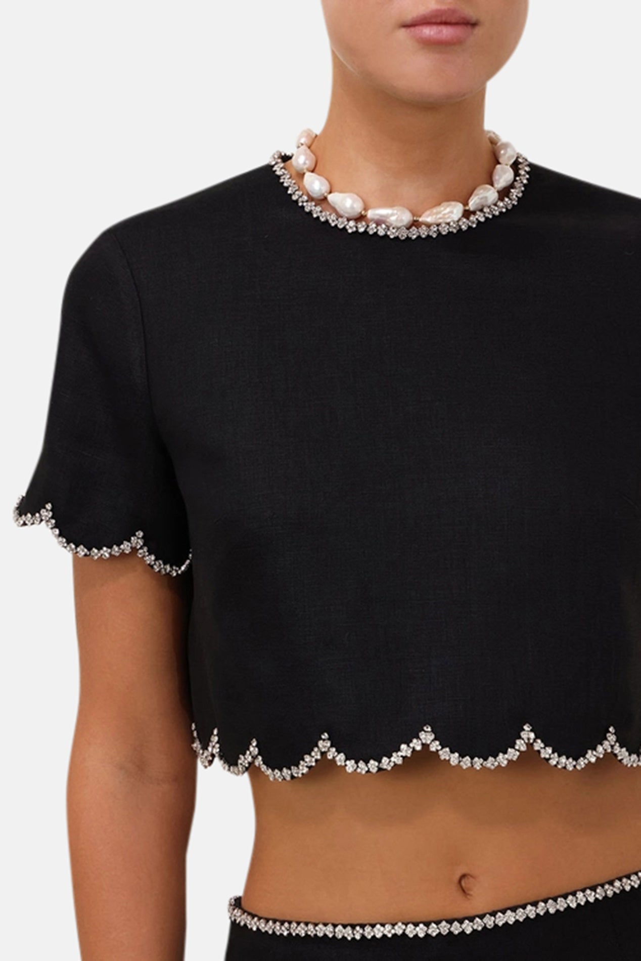 Zimmermann Crush Scalloped Top Black – blueandcream