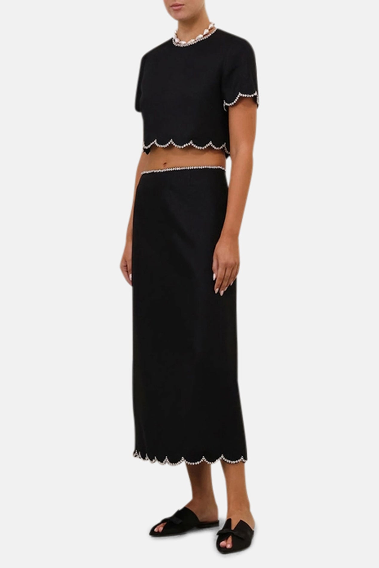 Zimmermann Crush Scalloped Top Black – blueandcream