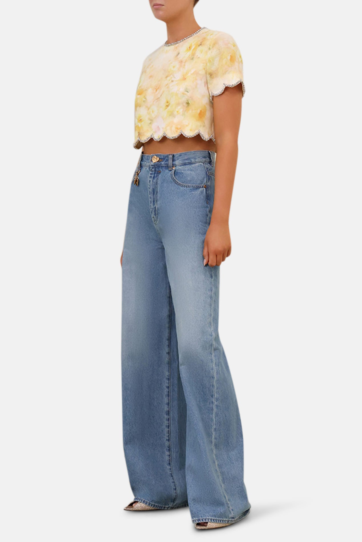 Zimmermann Crush Scalloped Top Yellow Floral – blueandcream