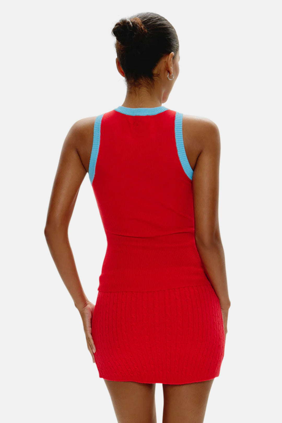 Cuddle Ribbed Knit Tank Cherry