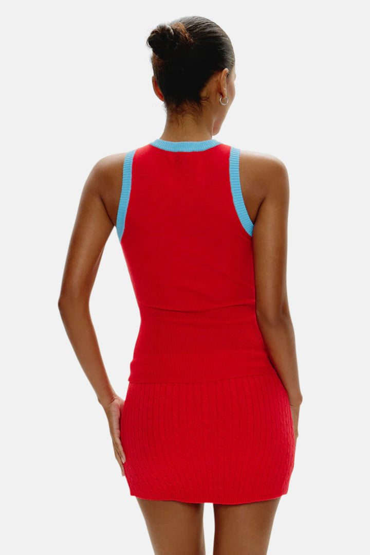 Cuddle Ribbed Knit Tank Cherry