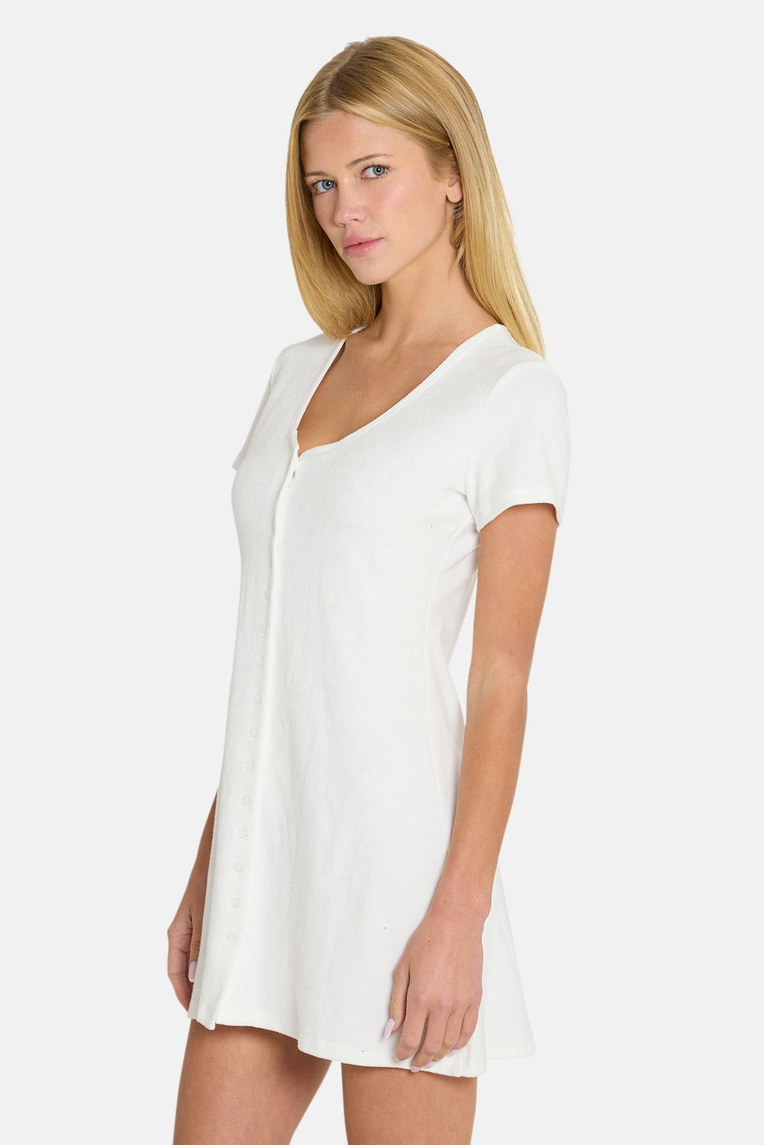 Hannah Terry Buttondown Dress White