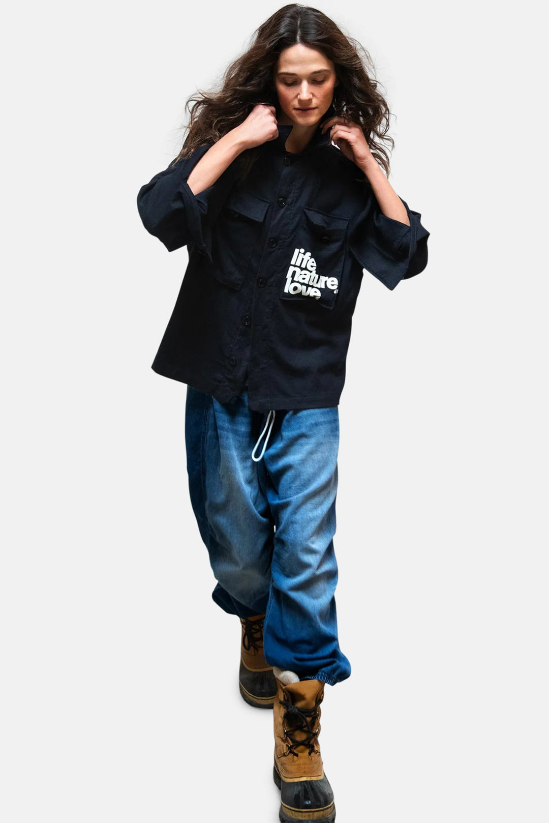 Favolamove Cashmereblend Surplus Biggy Shirt - Sailors Navy