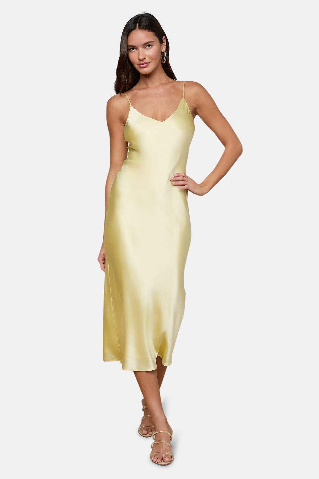Seridie Silk Slip Dress Lemon Sorbet