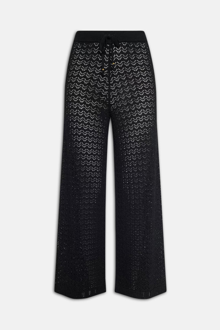 Gaelle Pointelle Knit Pant Black