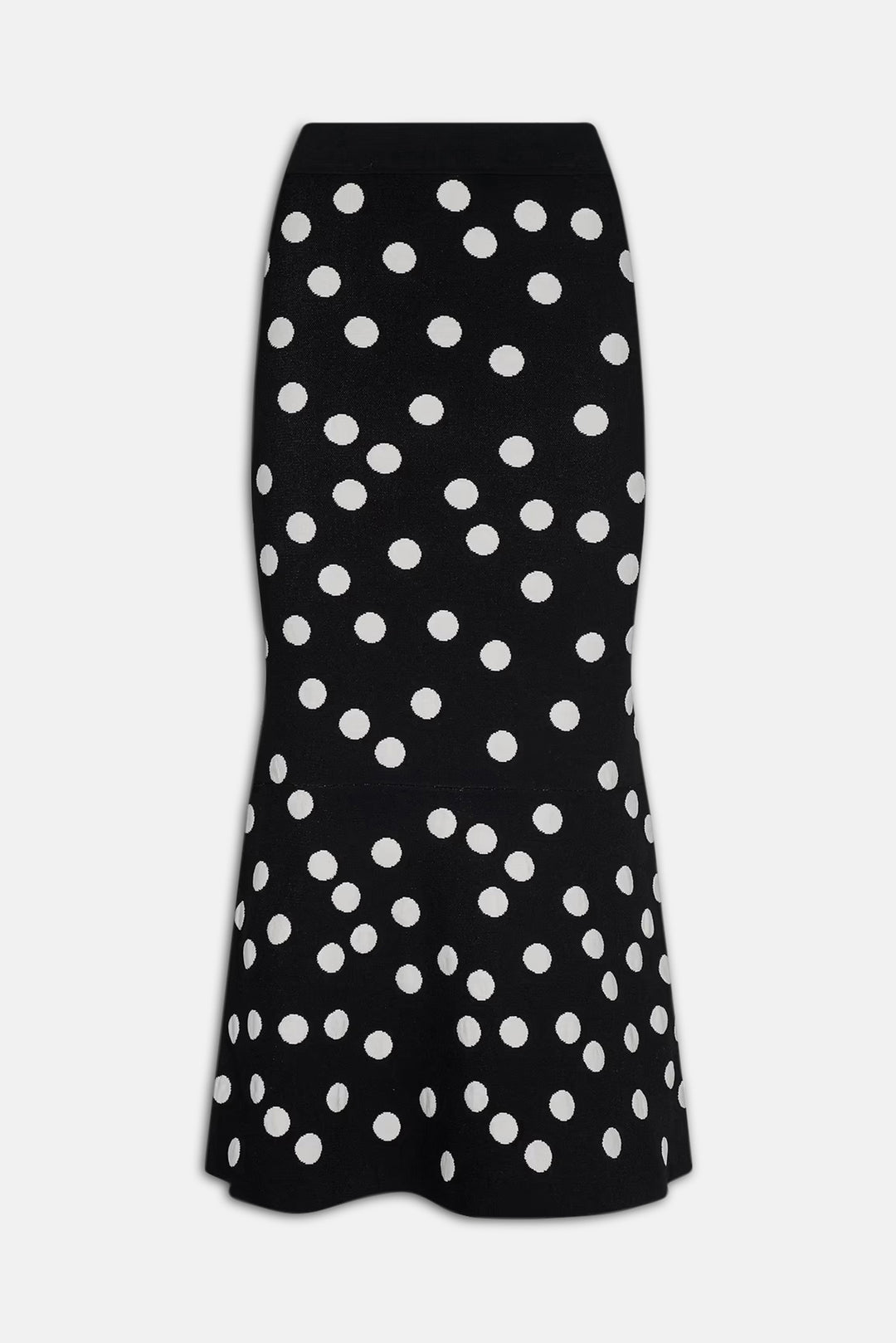 Mae Knit Flare Skirt Black/Ecru Polka Dot