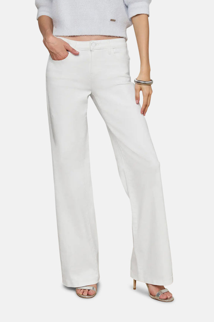 Joanne Low-Rise Wide-Leg Jean Blanc