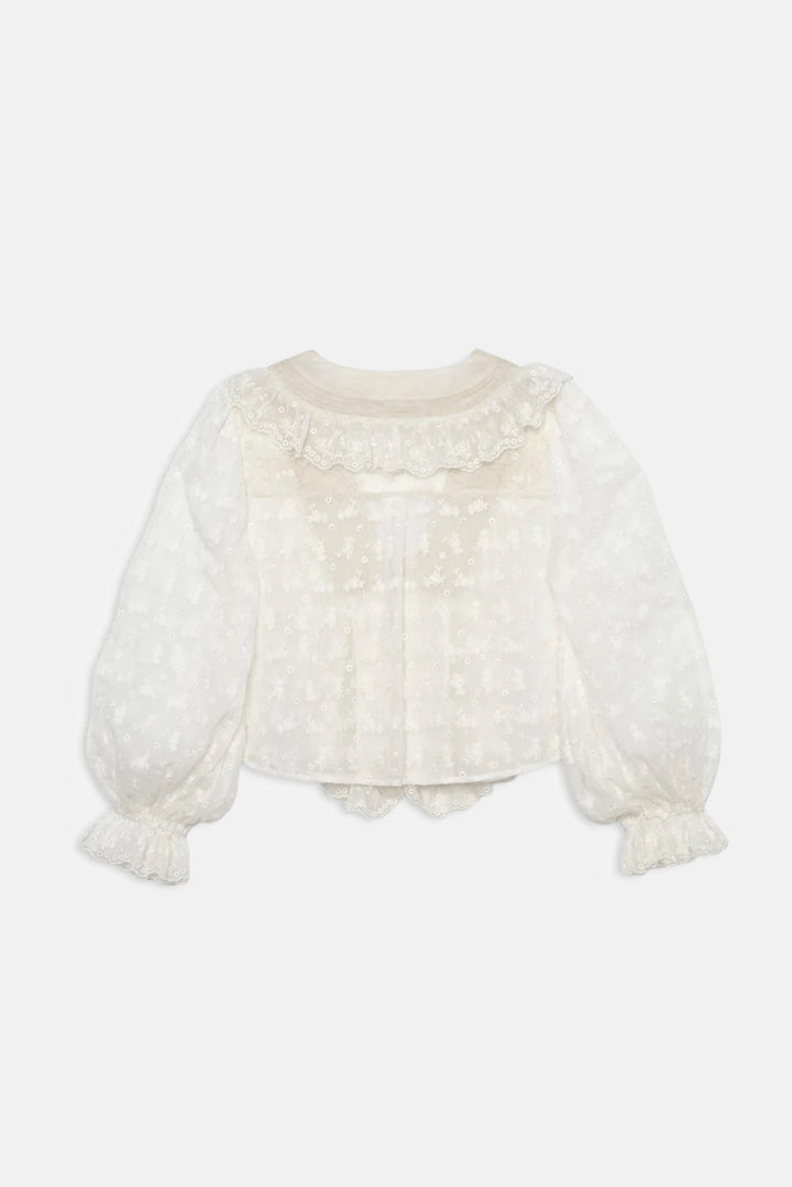 Hamptons Eyelet Blouse Cream