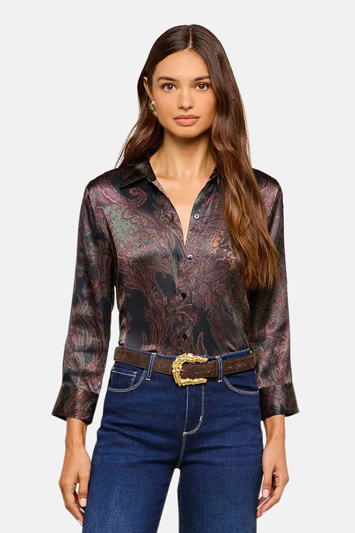 Dani 3/4 Sleeve Blouse Midnight Multi Lux Paisley