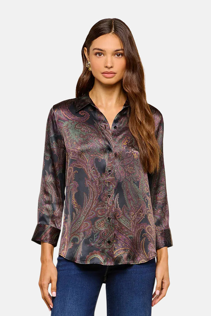 Dani 3/4 Sleeve Blouse Midnight Multi Lux Paisley