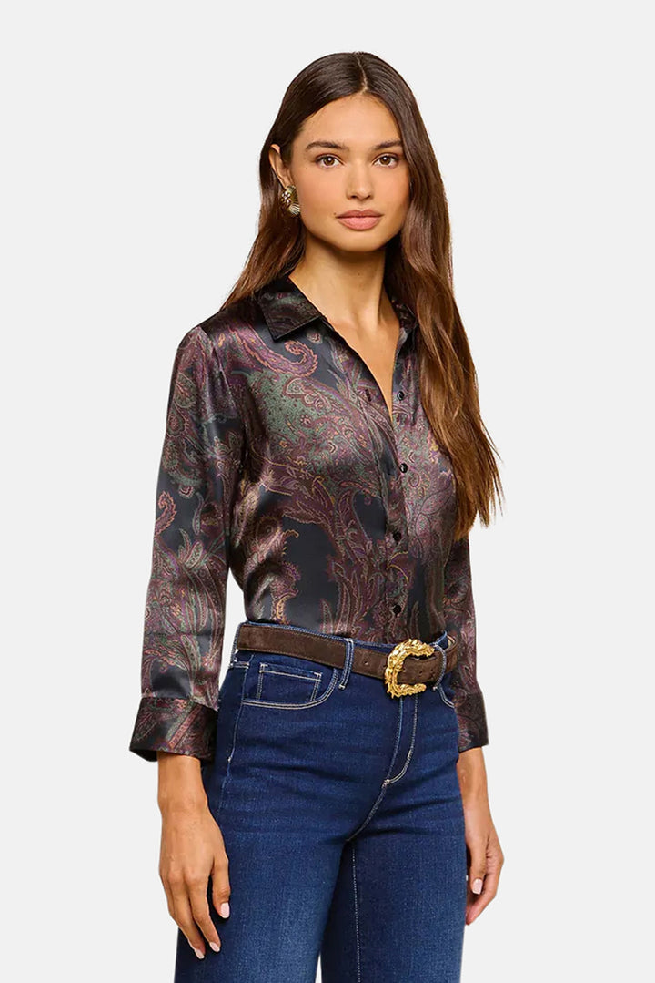 Dani 3/4 Sleeve Blouse Midnight Multi Lux Paisley