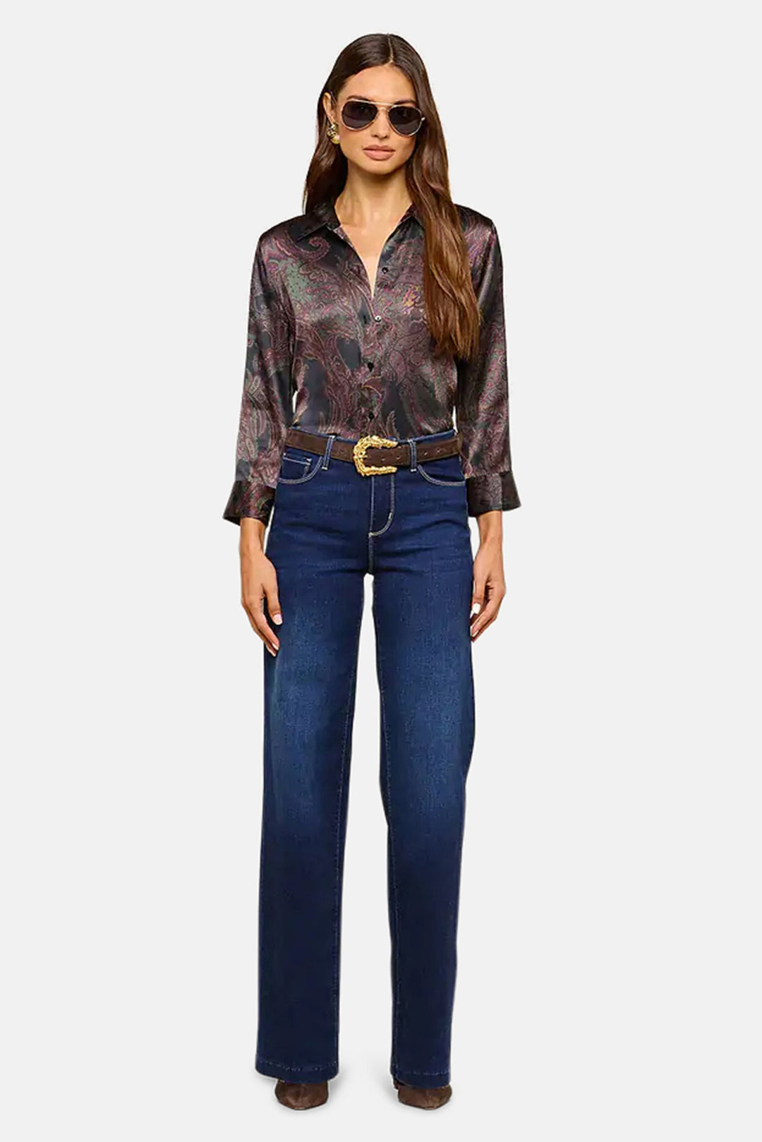 Dani 3/4 Sleeve Blouse Midnight Multi Lux Paisley
