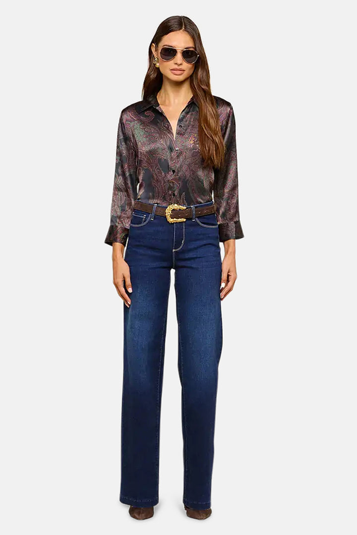 Dani 3/4 Sleeve Blouse Midnight Multi Lux Paisley