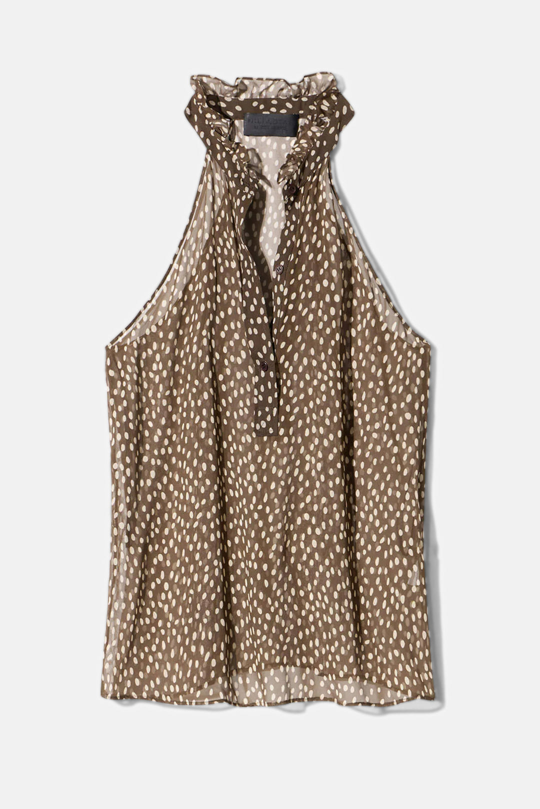 Daniella Silk Top Brown / Cream Wild Dots