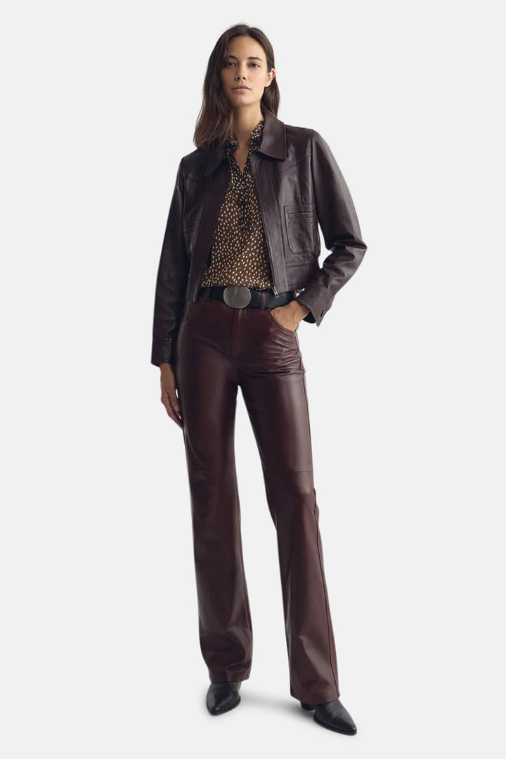 Daniella Silk Top Brown / Cream Wild Dots