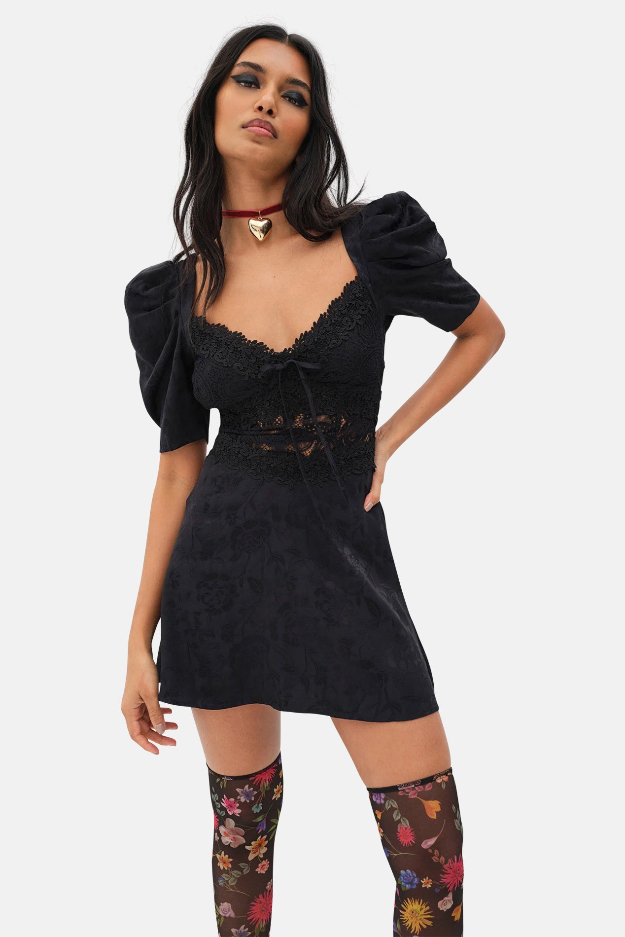 For Love & Lemons Danielle Mini Dress Black – blueandcream