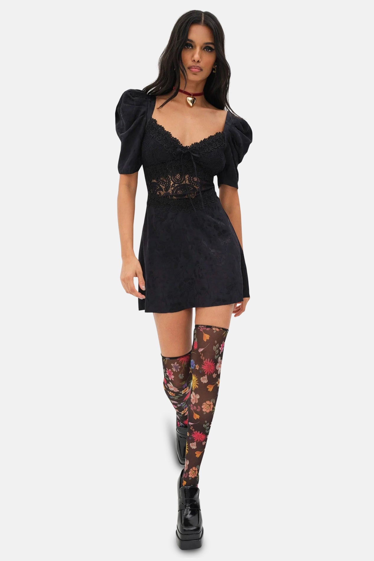 For Love & Lemons Danielle Mini Dress Black – blueandcream