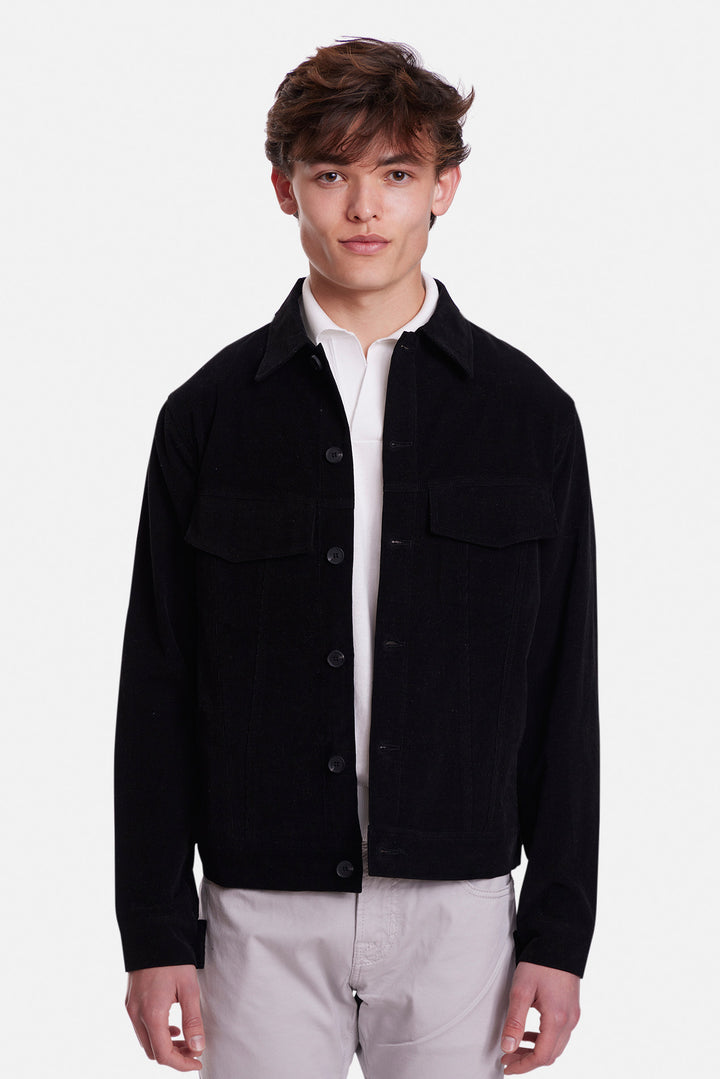 Dante Micro Cord Trucker Jacket Black