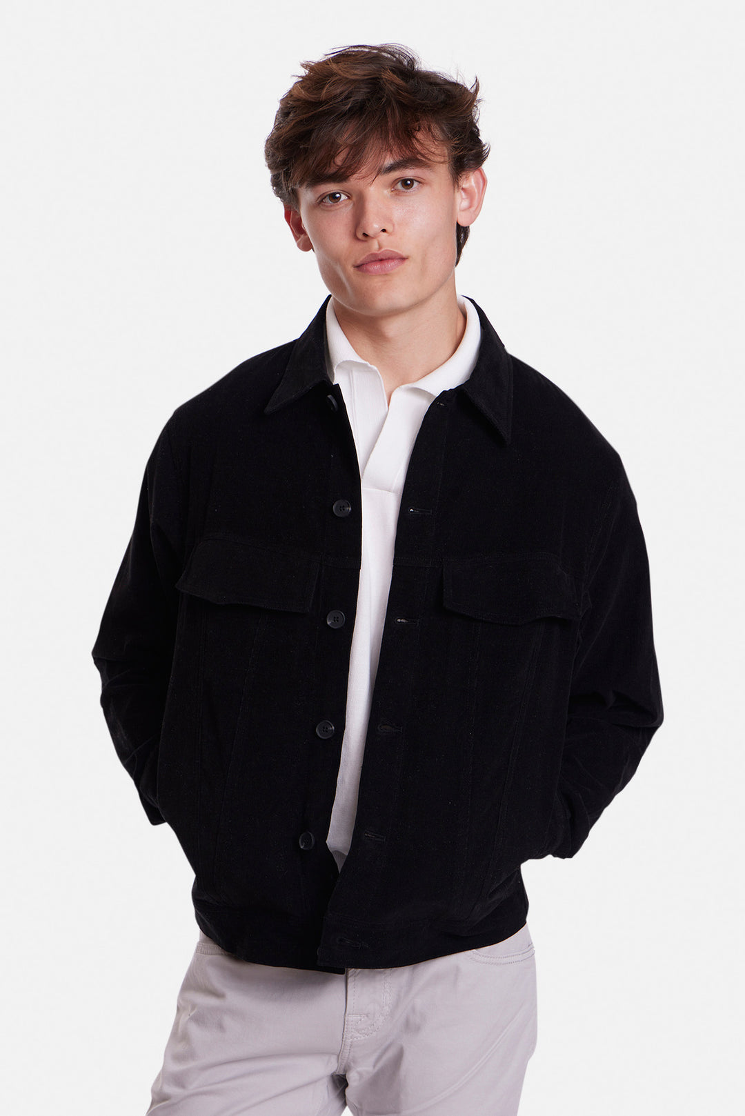 Dante Micro Cord Trucker Jacket Black