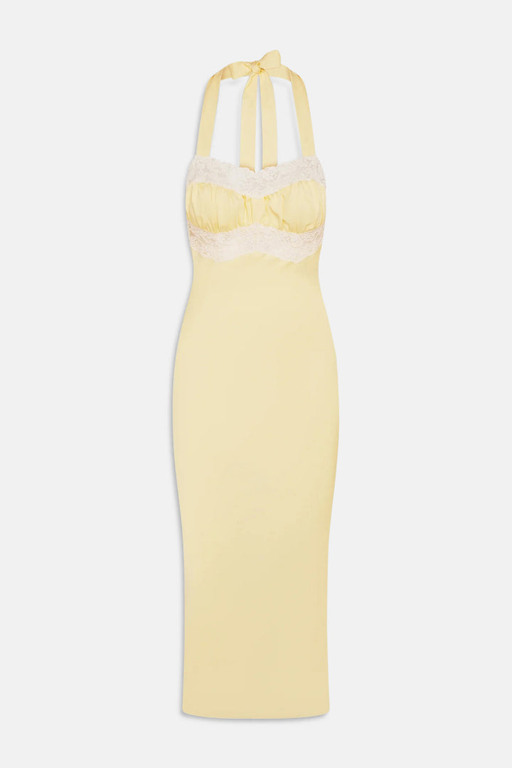Darcy Satin Midi Dress Whipped Butter