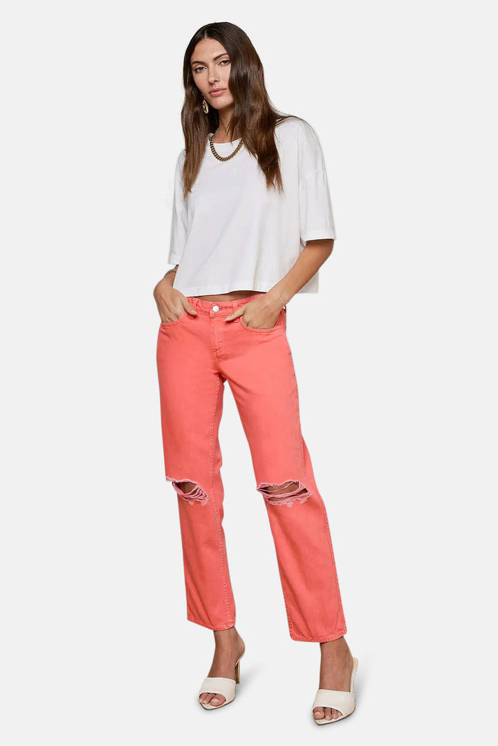 Daria Oversized Cropped Tee White