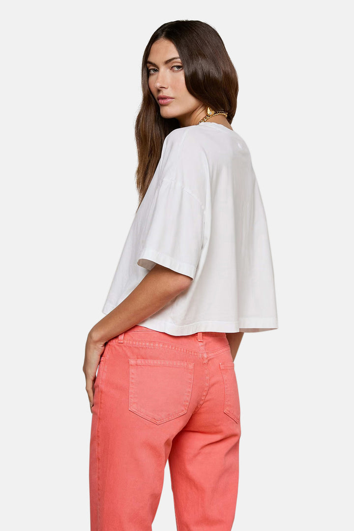 Daria Oversized Cropped Tee White
