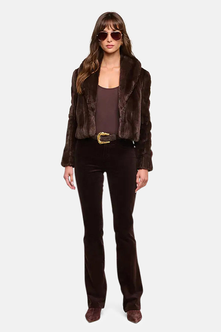 Davy Faux Fur Jacket Dark Java Striped Fur