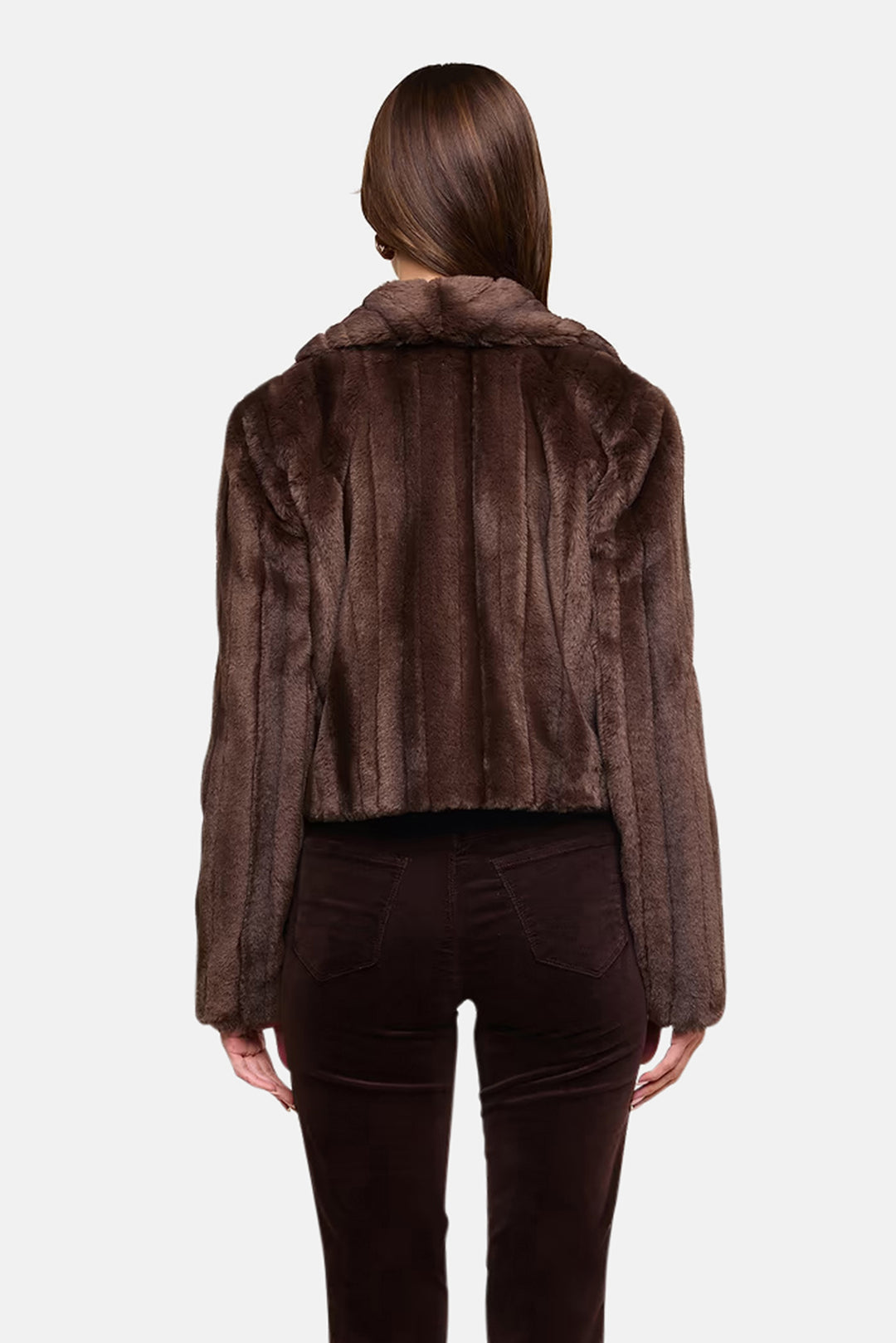 Davy Faux Fur Jacket Dark Java Striped Fur