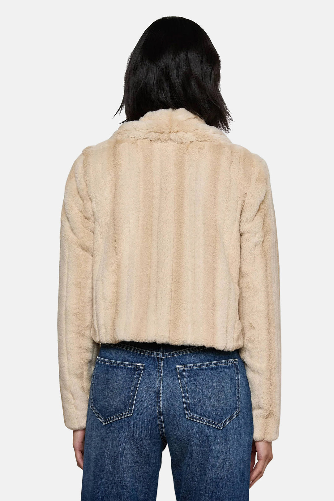 Davy Faux Fur Jacket Latte Striped Fur